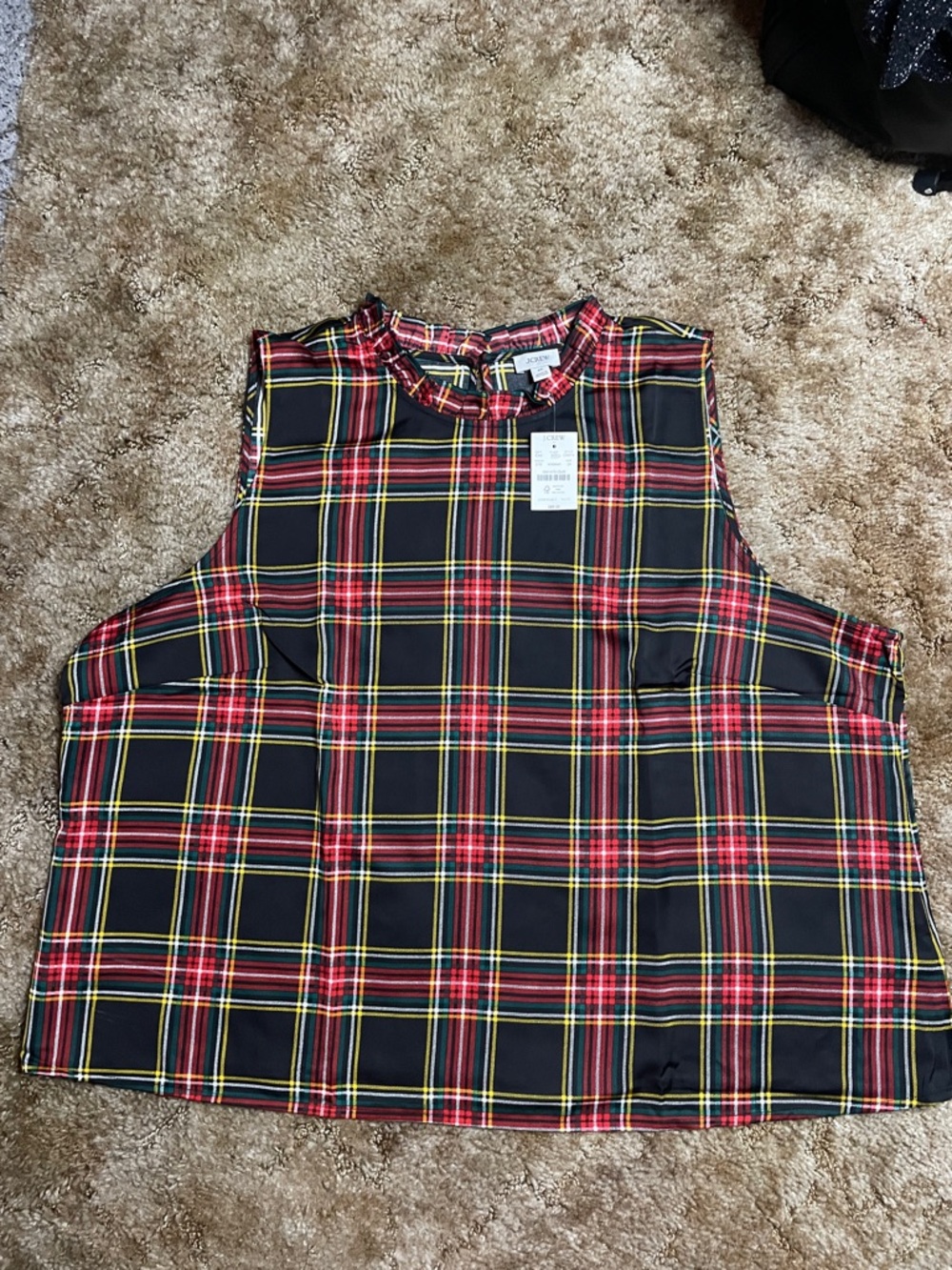 NWT J.Crew Woman’s‎ Plus Size Plaid Sleeveless Shirt Size 3X